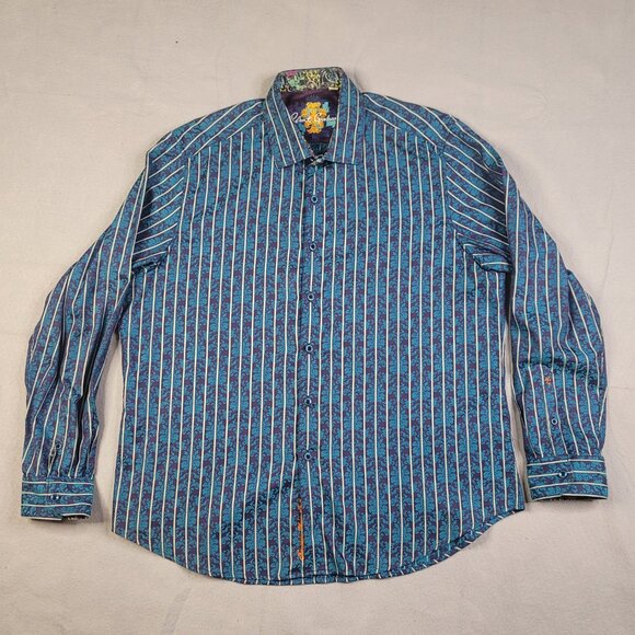 Robert Graham Long Sleeve Contrast Cuff Men's Shirt 2XL - Picture 8 of 8